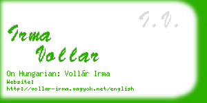 irma vollar business card
